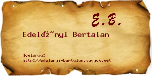 Edelényi Bertalan névjegykártya