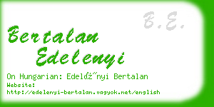 bertalan edelenyi business card